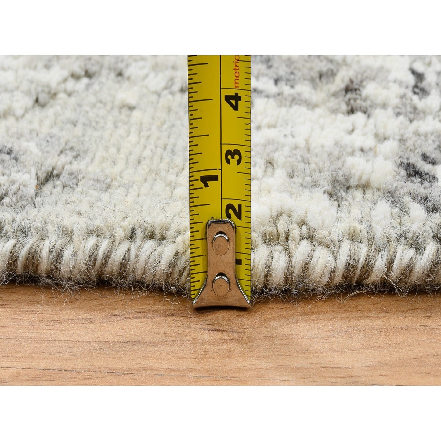 6'X6' Light Gray Modern Design Natural Wool Hand Knotted Round Rug