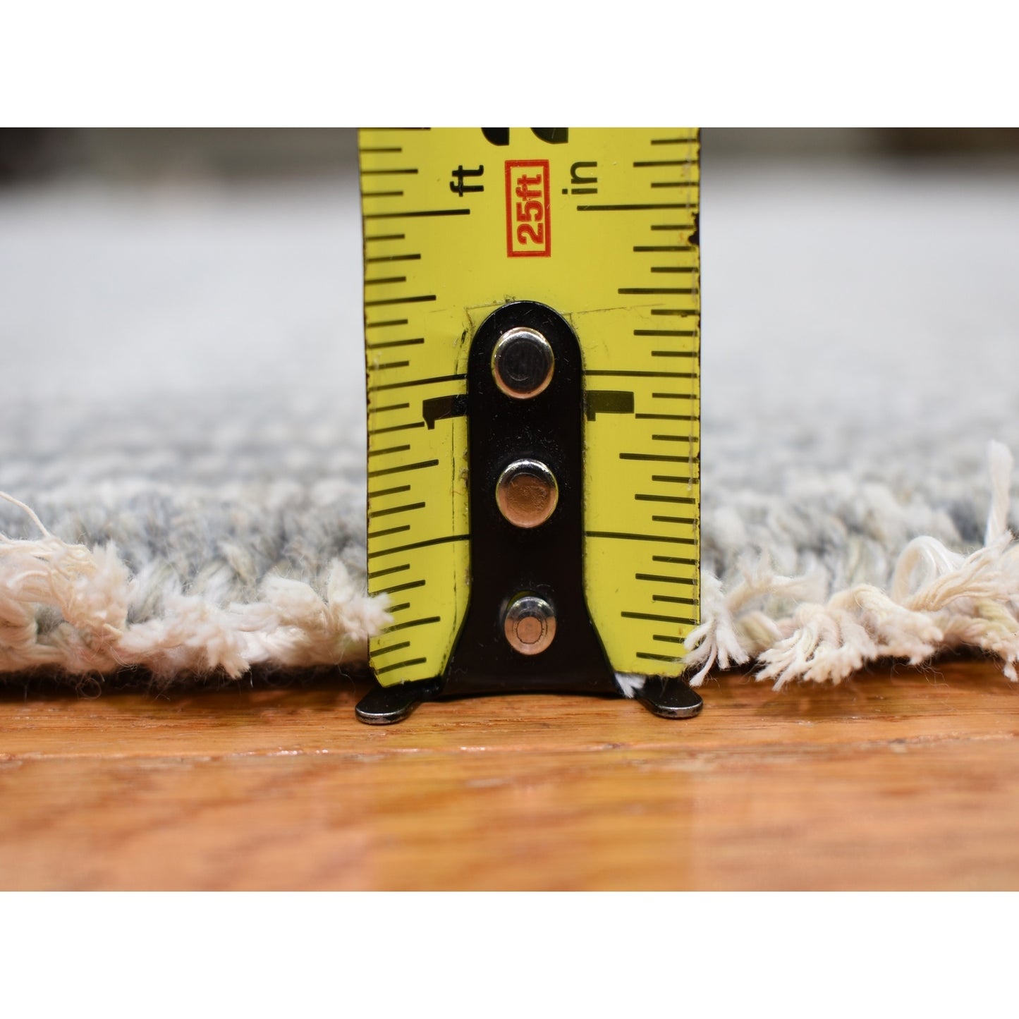 6'X6' Gray Grass Design Wool And Silk Hand Knotted Round Oriental Rug