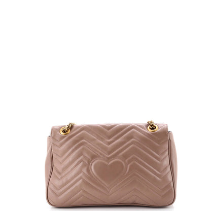 Gucci Gg Marmont Flap Bag Matelasse Leather Medium