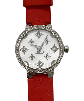 Louis Vuitton Tambour Slim Diamond Bezel Qa109
