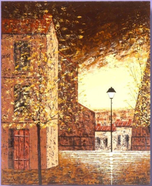 Street scene Paris 1978 Oil painting by Petrovic Montmartre