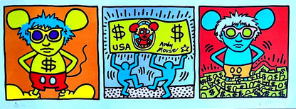 Keith-Haring Lithograph From An Painting - Coa Signed Pen - Numbered A Hand