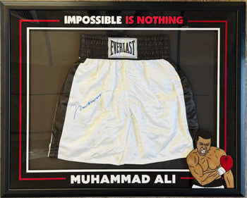 Muhammad Ali Autographed Framed Everlast Boxing Trunks (Jsa/Online Authentics)