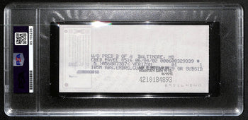 Johnny Unitas Signed 6/1/02 Check Psa/Dna Mint 9
