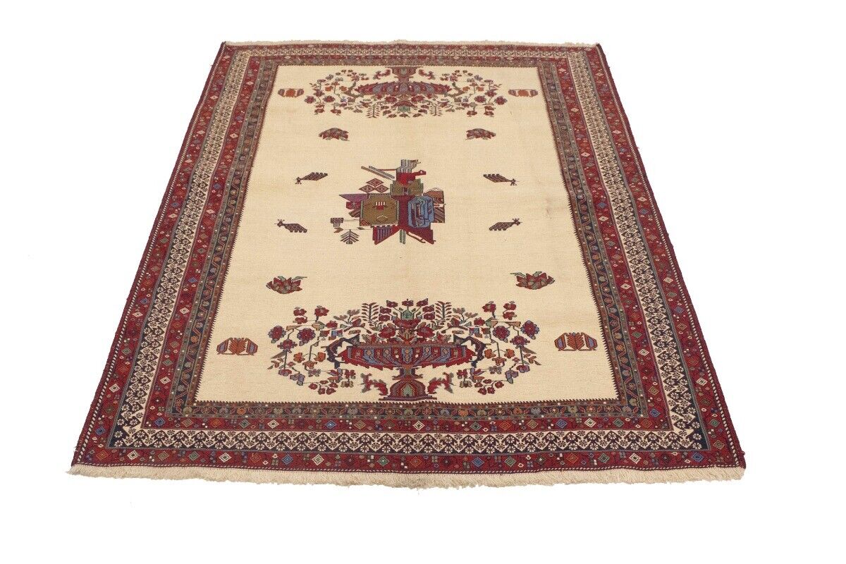 Sumak Pictorial Floral Tribal Style Oriental Rug