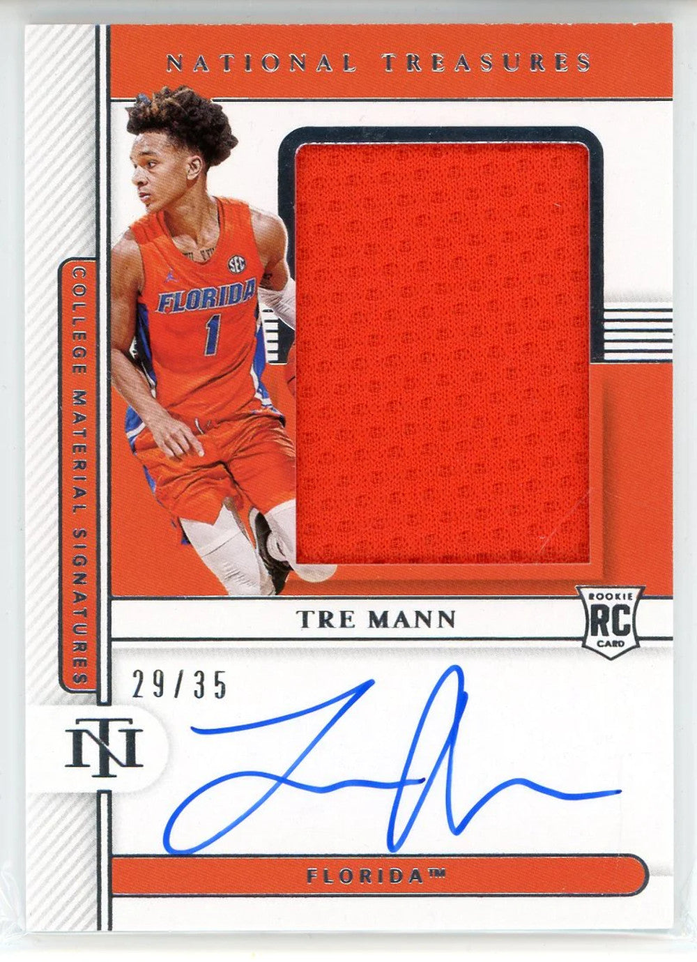 Tre Mann Autographed 2021 Panini National Treasures Collegiate Material Signatur