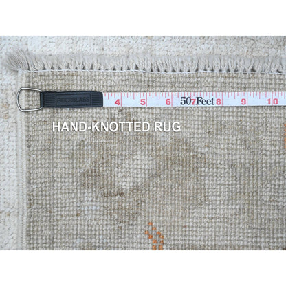 2'9"x12' Pure Silver Gray Afghan Angora Oushak Runner Oriental Rug