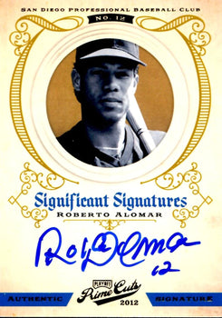 Roberto Alomar 2012 Panini Prime Cuts Autographed Card #22/25