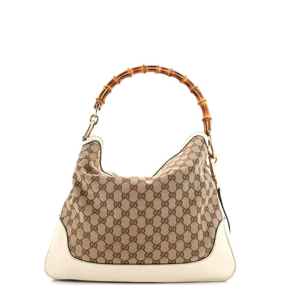 Gucci Diana Bamboo Shoulder Bag Gg Canvas Medium