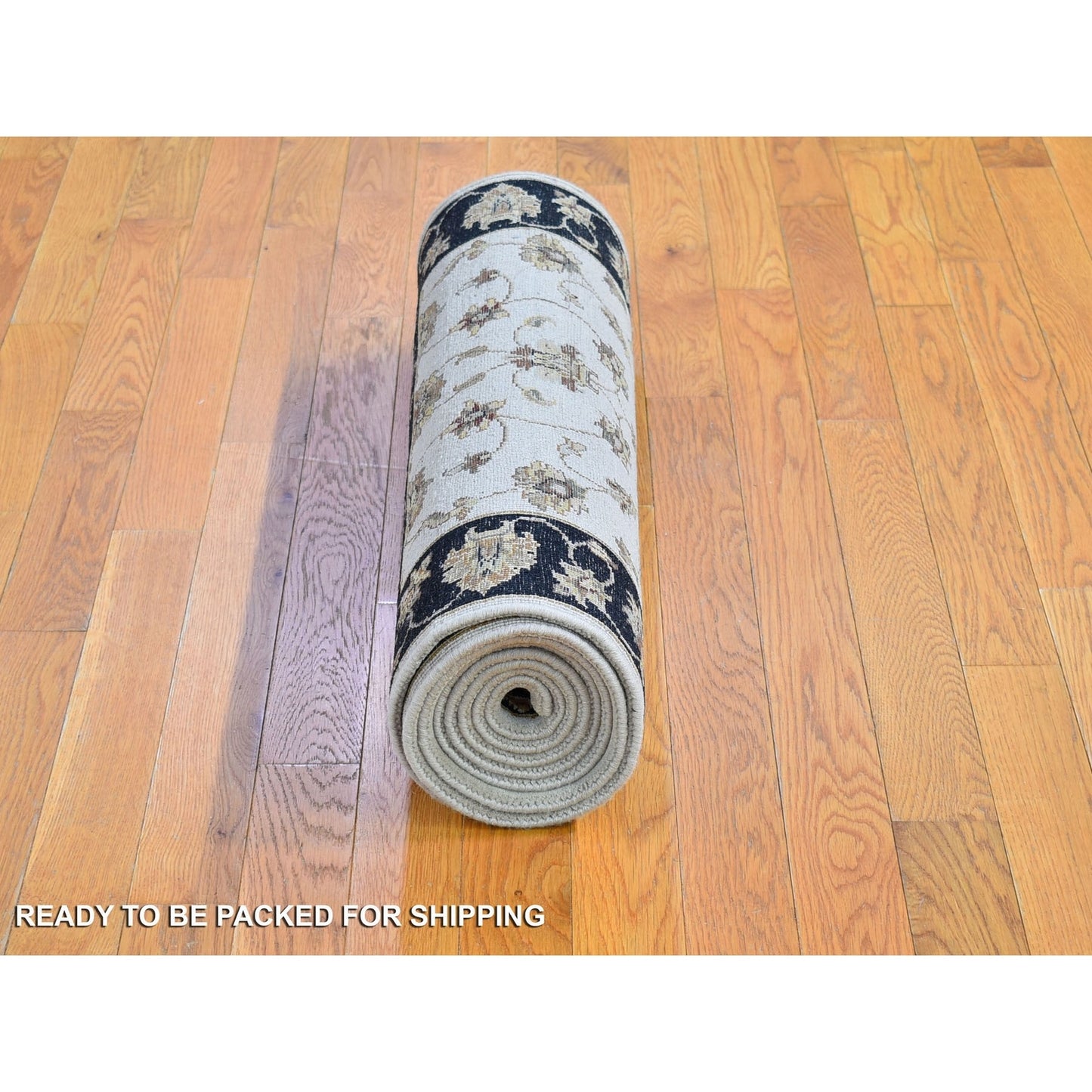 2'7"X9'10" Rajasthan Half Wool And Half Silk Thick And Plush Runner Rug