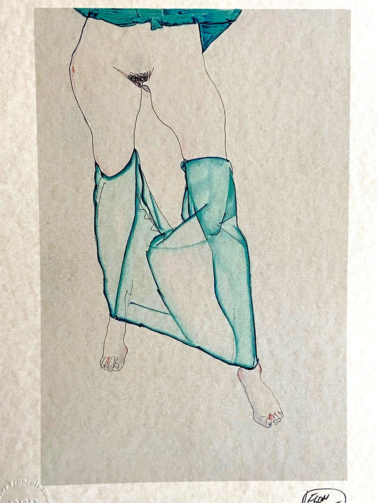 Egon Schiele Lithograph From An Painting Coa Signed Op Numbered By Hand