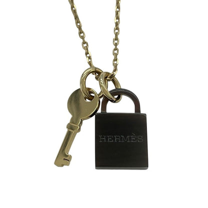 Hermes Amulette Padlock Pm Gold Gp Buffalo Horn Necklace