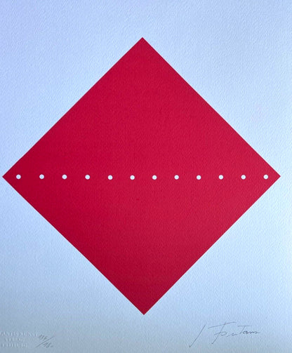 Lucio Fontana Lithograph Coa Signed In Pen