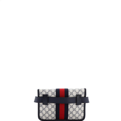 Gucci Ophidia Flap Belt Bag Gg Coated Canvas With Leather