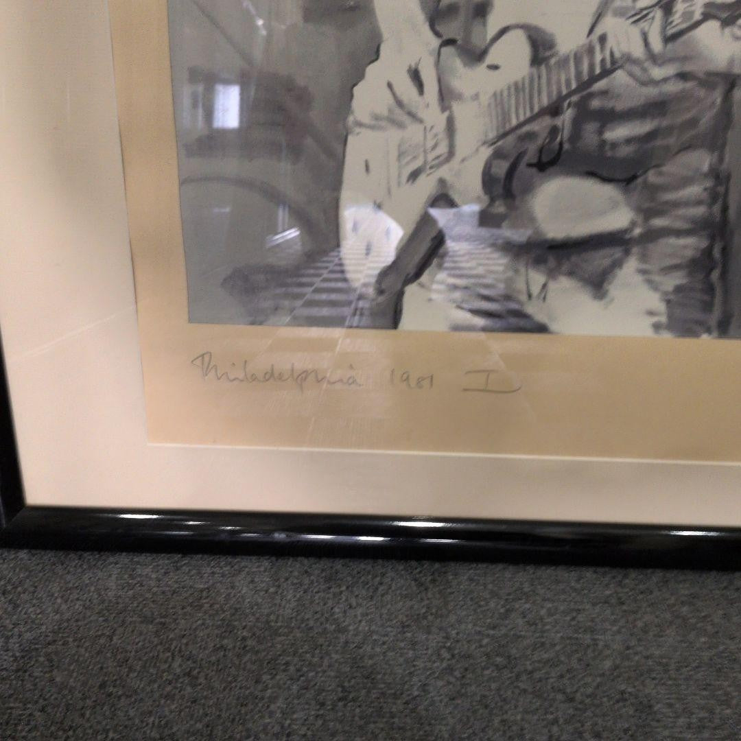 RONNIE WOOD Silkscreen Print Signed Framed Limited 104/ 160 1981 Rolling Stones