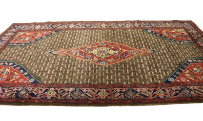 Handmade Vintage Tribal Oriental Rug Geometric