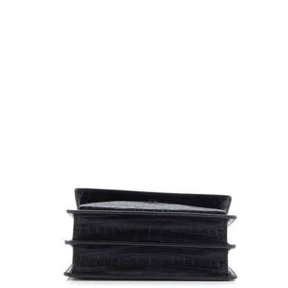 Saint Laurent Sunset Crossbody Bag Crocodile Embossed Leather Medium