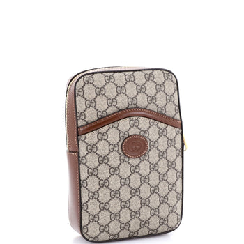 Gucci Interlocking G Patch Sling Bag Gg Coated Canvas Small
