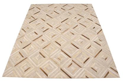 Patchwork Modern Cowhide Leather Rug Contemporary