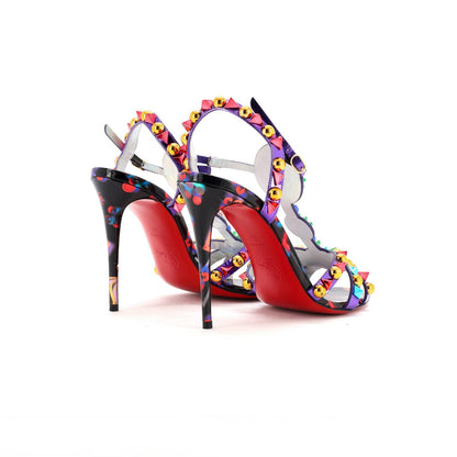Christian Louboutin Women'S Goldora Heeled Sandals Studded Patent 100