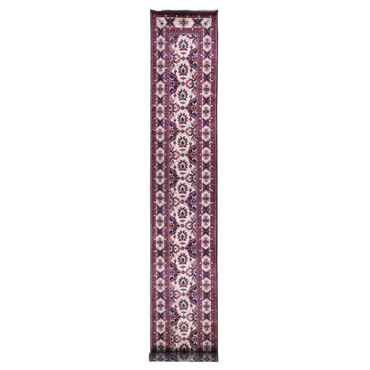 3'X19' Pink Afghan Khamyab Shiny Wool Hand Knotted Xl Runner Rug