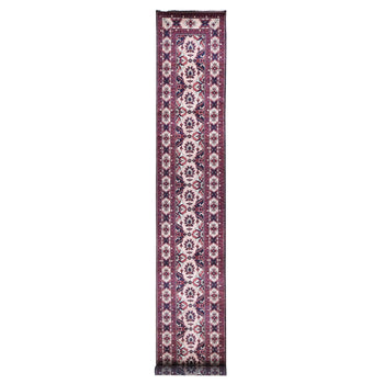 3'X19' Pink Afghan Khamyab Shiny Wool Hand Knotted Xl Runner Rug
