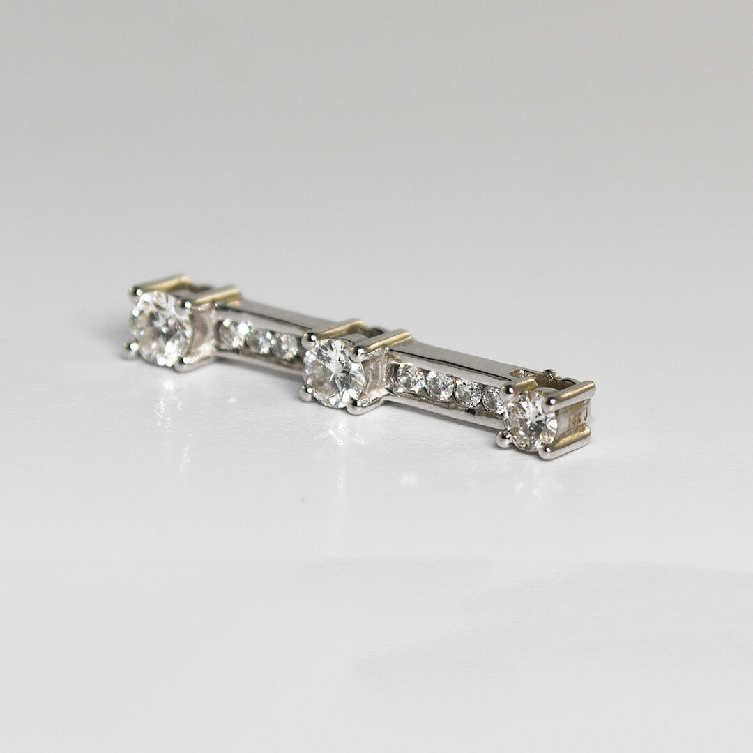 14K White Gold Diamond Pendant 0.40Ct