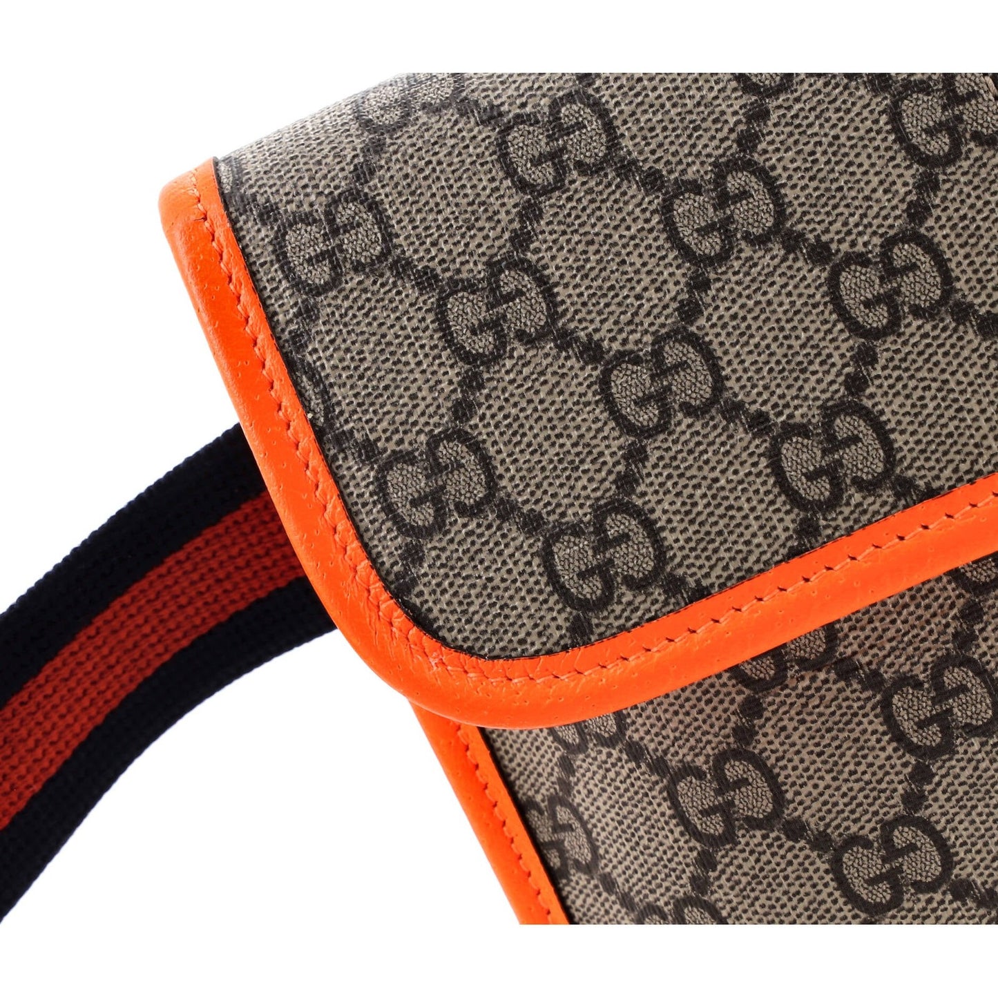 Gucci Ophidia Flap Belt Bag Gg Coated Canvas With Leather