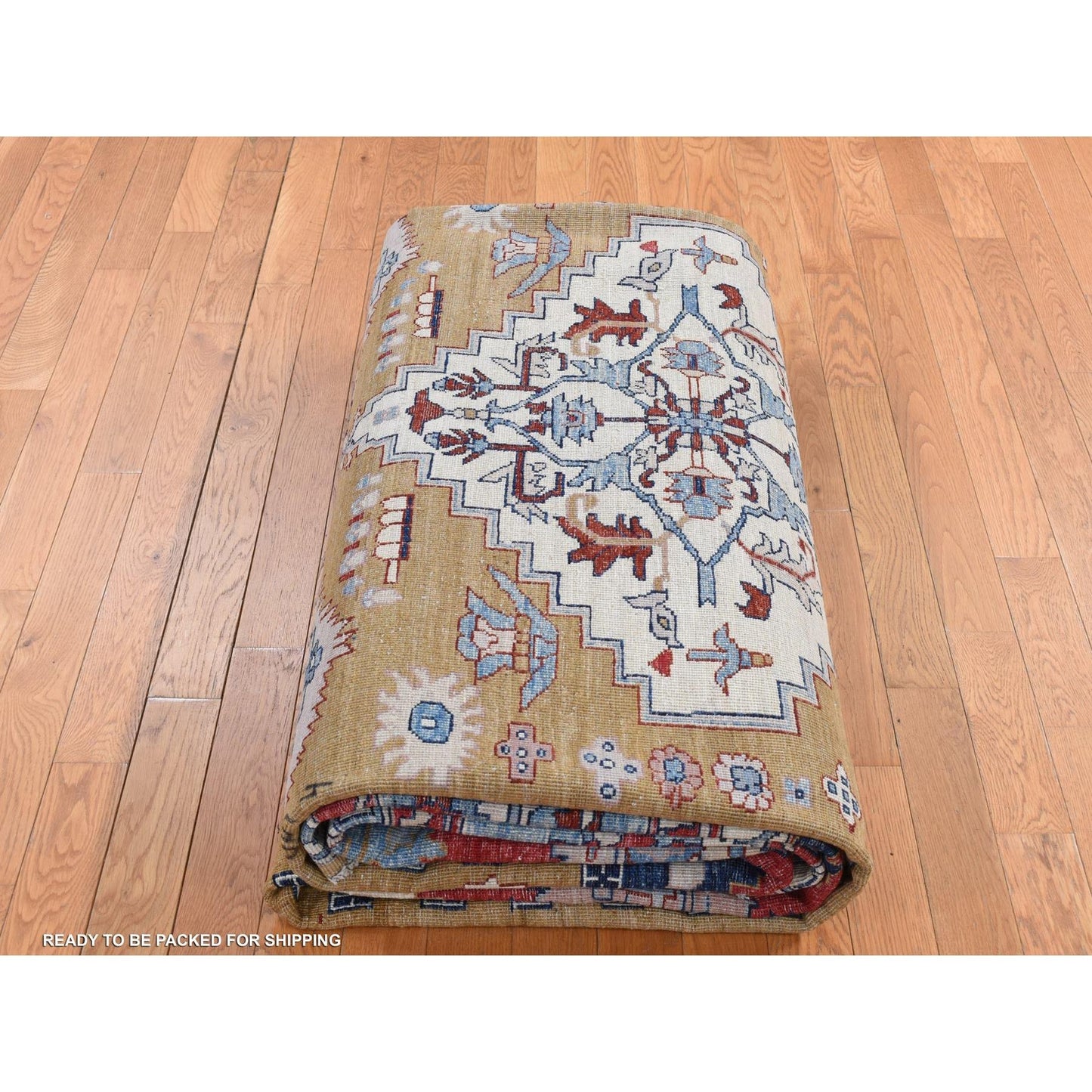 9'10"X13'10" Green Geometric Bookshaish Design Hand Knotted Pure Wool Rug