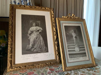 Julia Bartet Signed Photo Set 1911  French Antique Actress Portraits W/ Frames