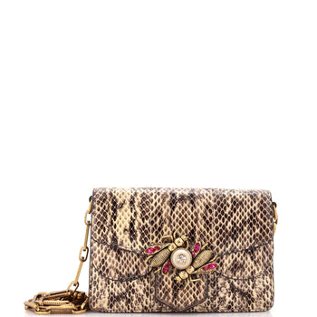 Gucci Broadway Bee Shoulder Bag Embellished Python Mini