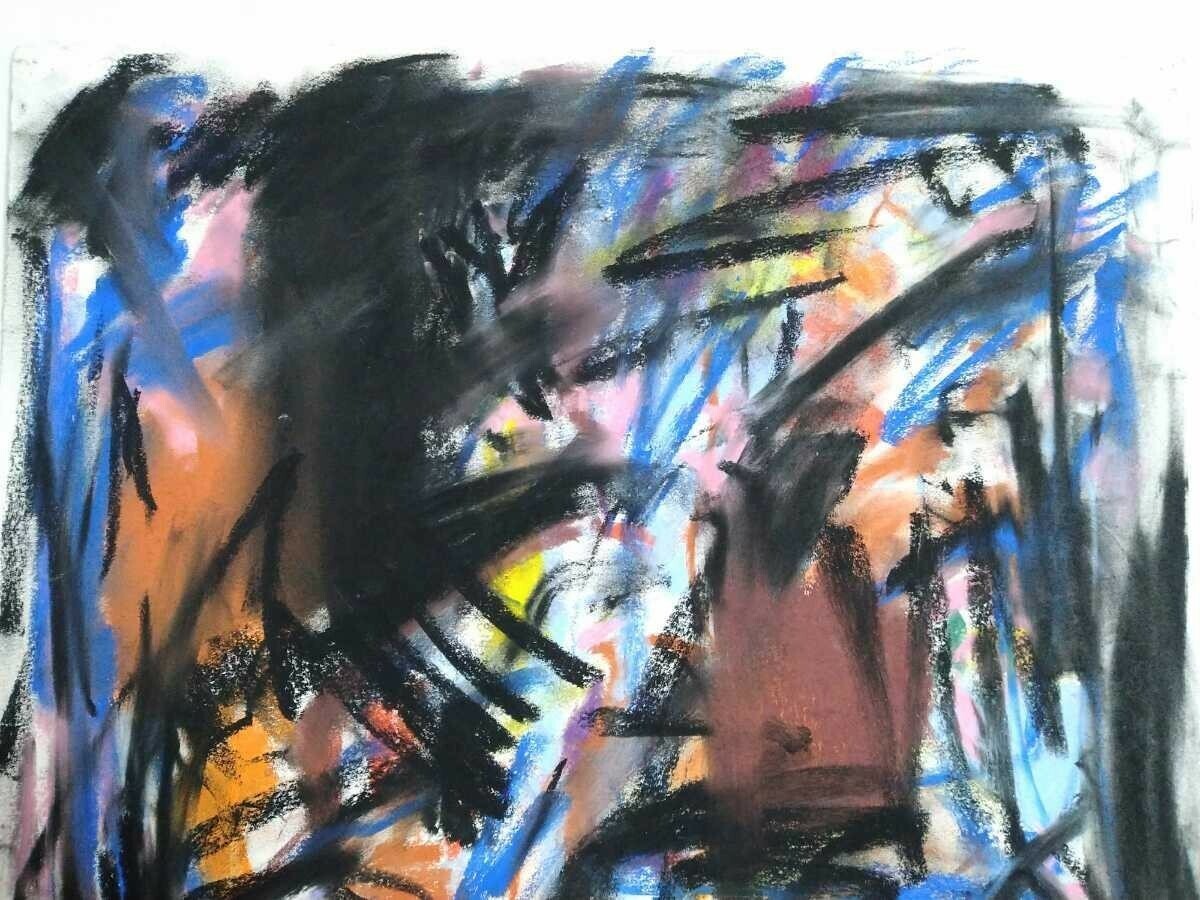 Robert Harms (America) Original Painting Pastel On Paper Signed Framed Abstract