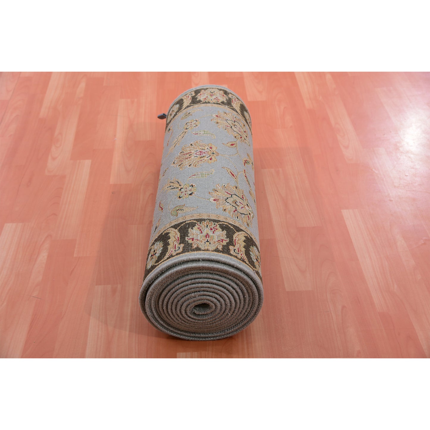 2'7"X18'2" Gray Silk And Wool Hand Knotted Rajasthan Design Xl Runner Rug