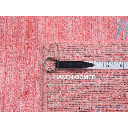 2'8"X13'6" Pink Wool And Silk Loomed Knotted Gabbeh Runner Oriental Rug