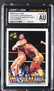 1990 Classic Hulk Hogan Cgc X Jsa Auth Signed/Auto Wwf Wrestling Card Ba202262