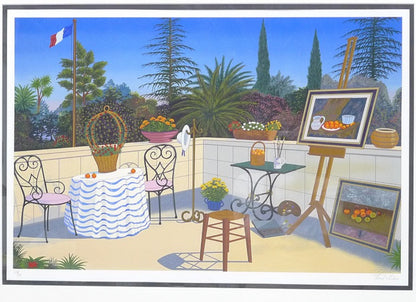 Fanch Ledan (France) - Czanne'S Studio Original Serigraph Print Signed Framed