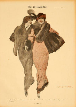 Simplicissimus 1913 By Marcello Dudovich Fashionable Ladies On Linen Original