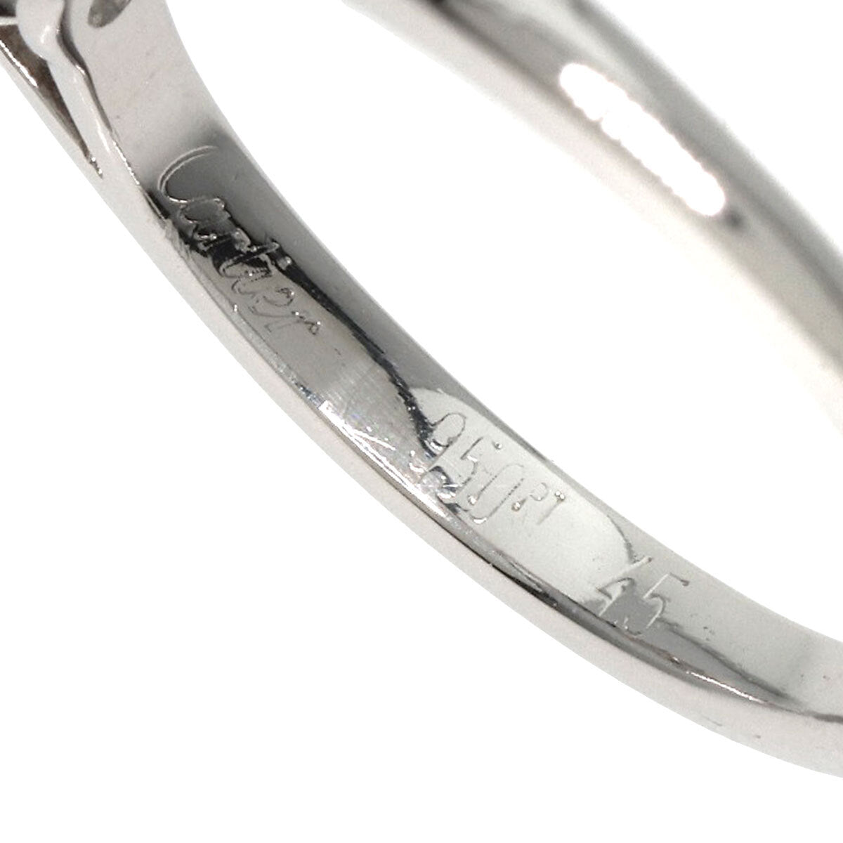 Cartier   Ring Solitaire Diamond # 45 Platinum