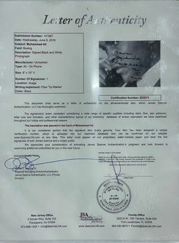 Muhammad Ali Autographed Framed 8X10 Photo (Jsa)