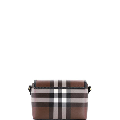 Burberry Note Crossbody Bag Check Canvas And Leather Medium