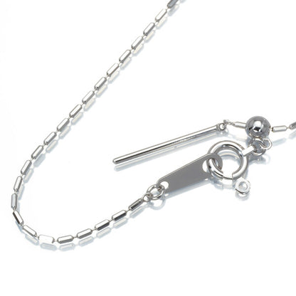 Cut Cylinder Chain Necklace 18K 750 White Gold 43Cm