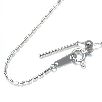 Cut Cylinder Chain Necklace 18K 750 White Gold 43Cm