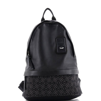 Loewe Round Slim Backpack Leather And Anagram Jacquard