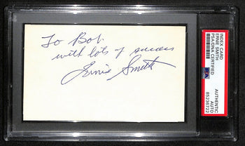 Ernie Smith Cfb Hof Signed/Inscribed 3X5 Index