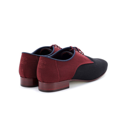 Chanel Women'S Cc Lace Up Oxfords Canvas