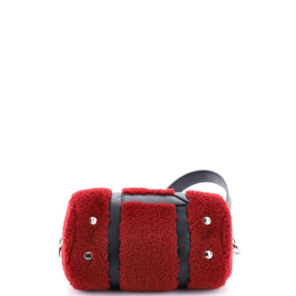 Fendi O'Lock Convertible Bowler Bag Shearling With Leather Mini