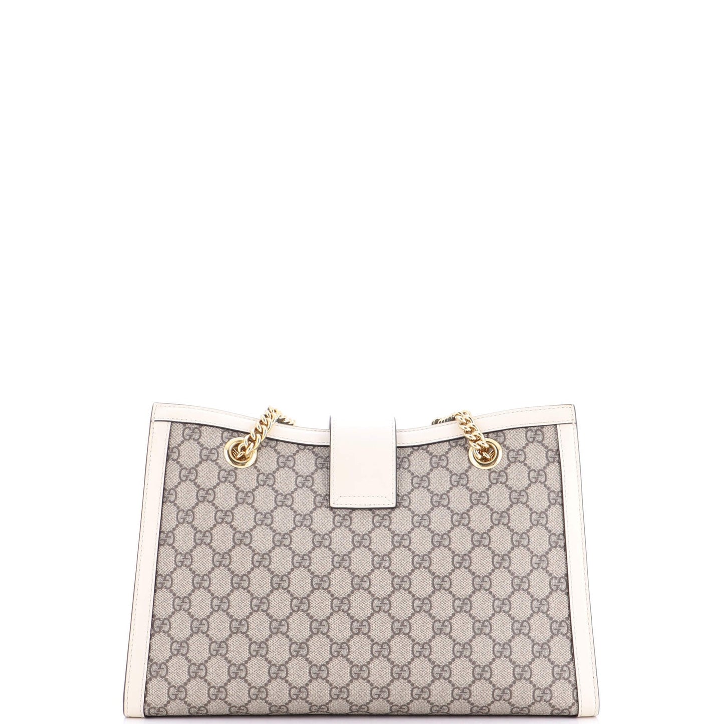 Gucci Padlock Chain Tote Gg Coated Canvas With Leather Medium