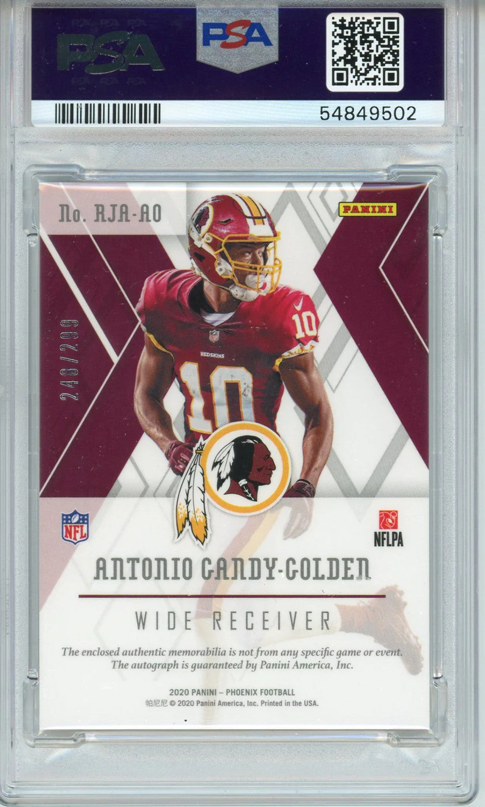 Antonio Gandy Golden Autographed 2020 Panini