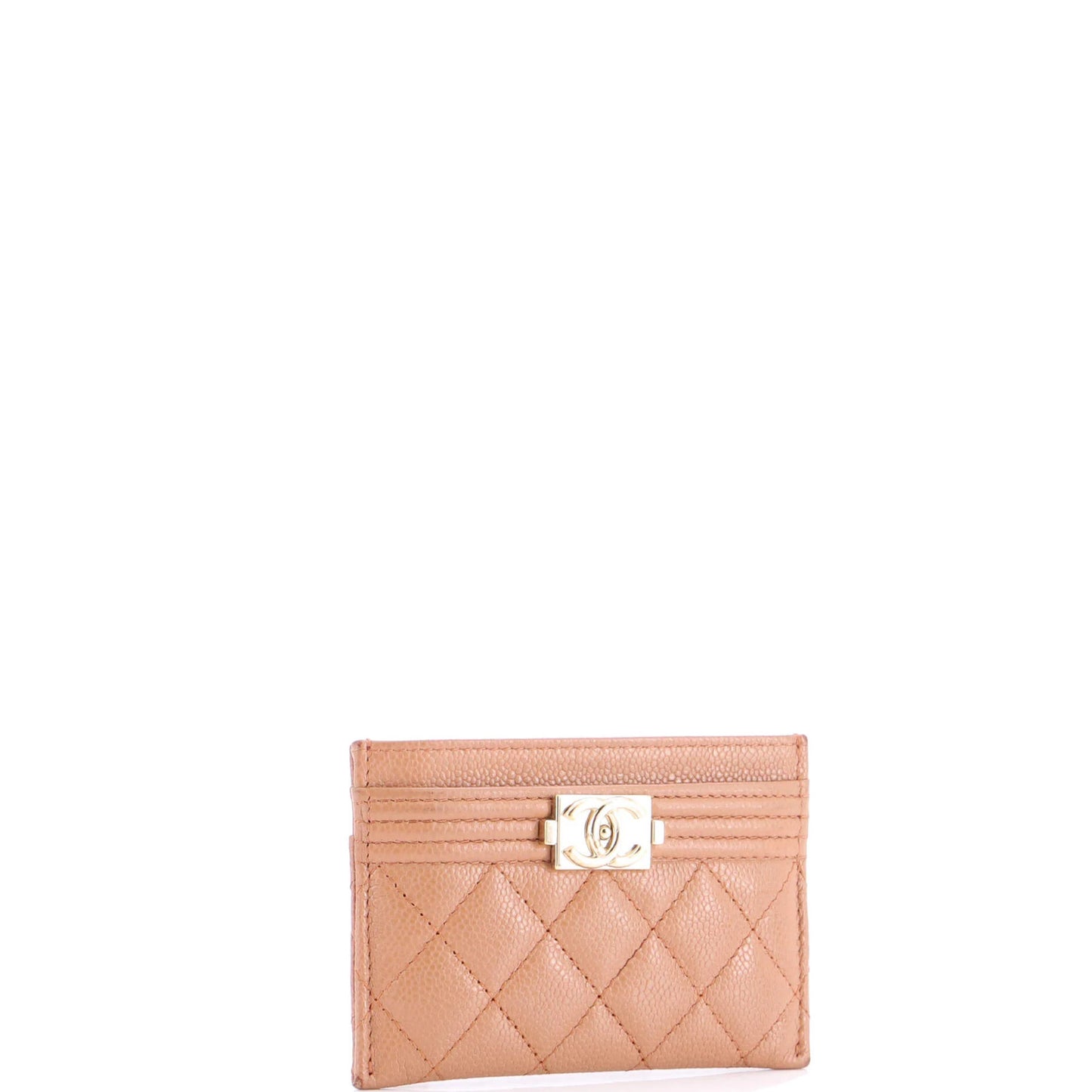 Chanel Boy Card Holder Quilted Caviar