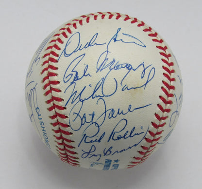 Cleveland Indians Team Signed By 21 Oal Baseball Grant Torborg Barker 191896